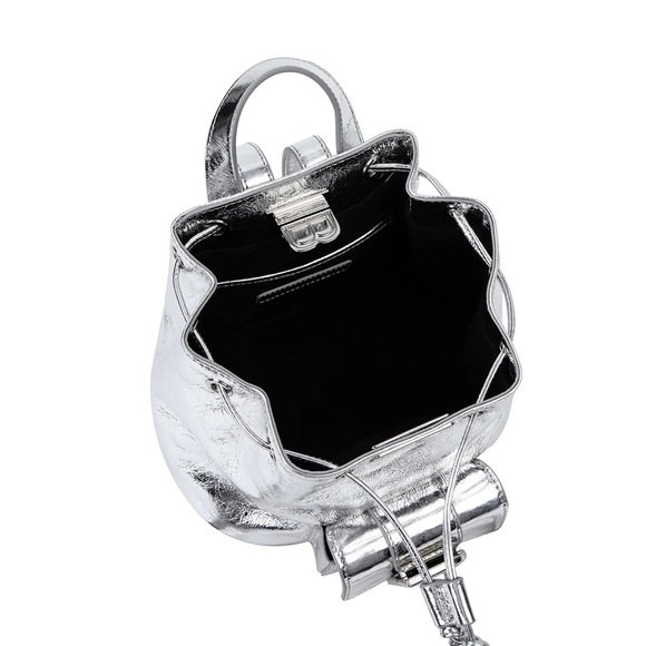 Brandon Blackwood Midori Bag- Cracked Metallic Silver Leather - Picture 3 of 8